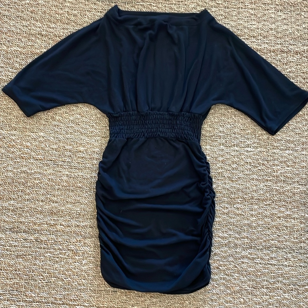 Derek Hearts- Black form fitting dress - oversized sleeves